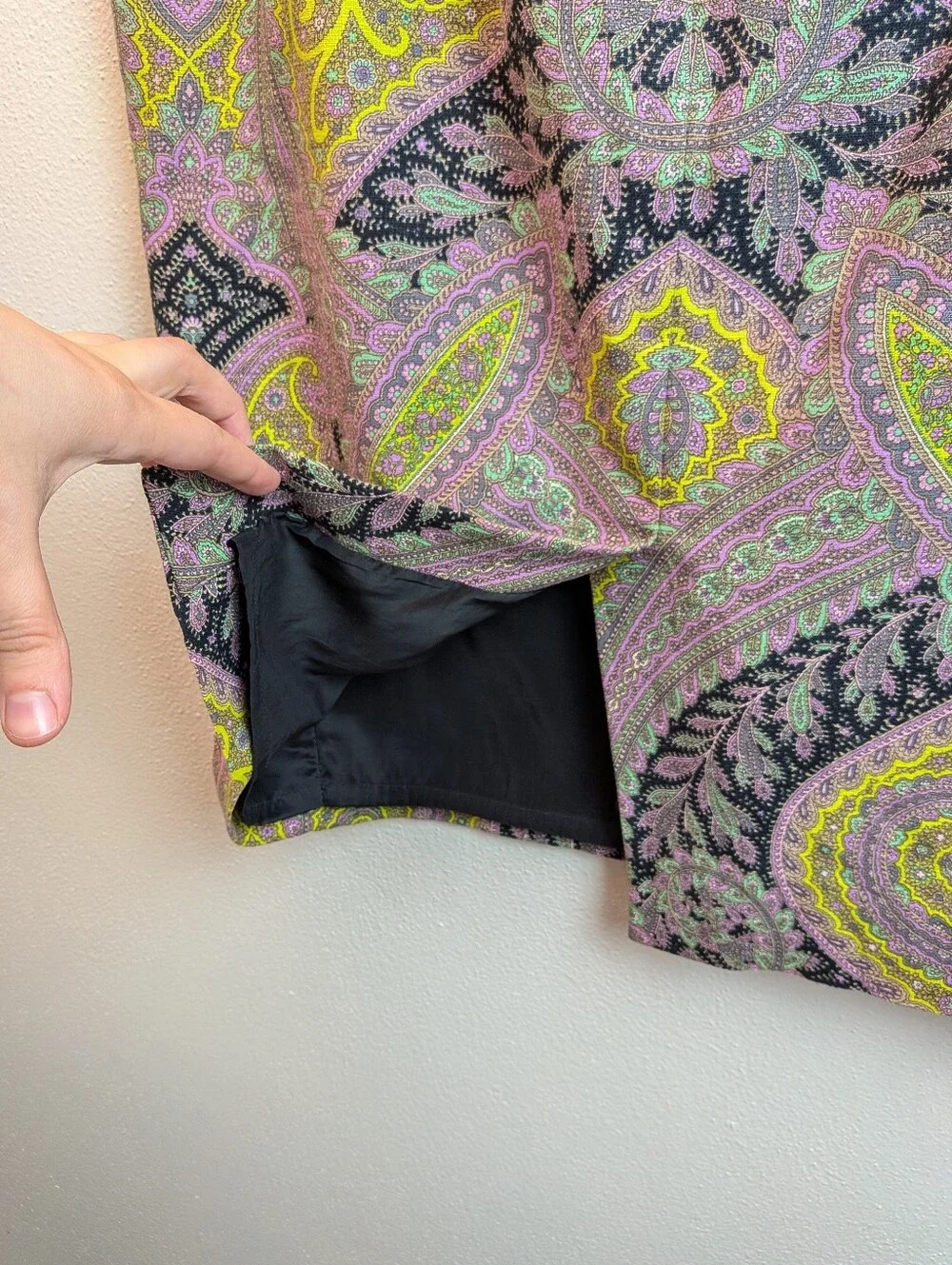 J Crew Paisley Multicolor Pencil Skirt Size 12 - Picture 8 of 8
